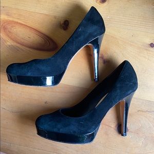 Black Suede + Patent Leather Cole Haan Heels